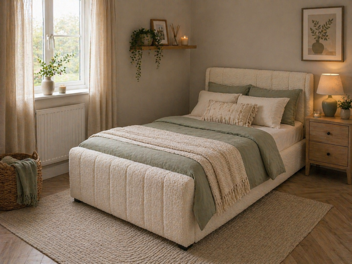 Allistair Panel Bed "Ottomon" Frame & Mattress Package
