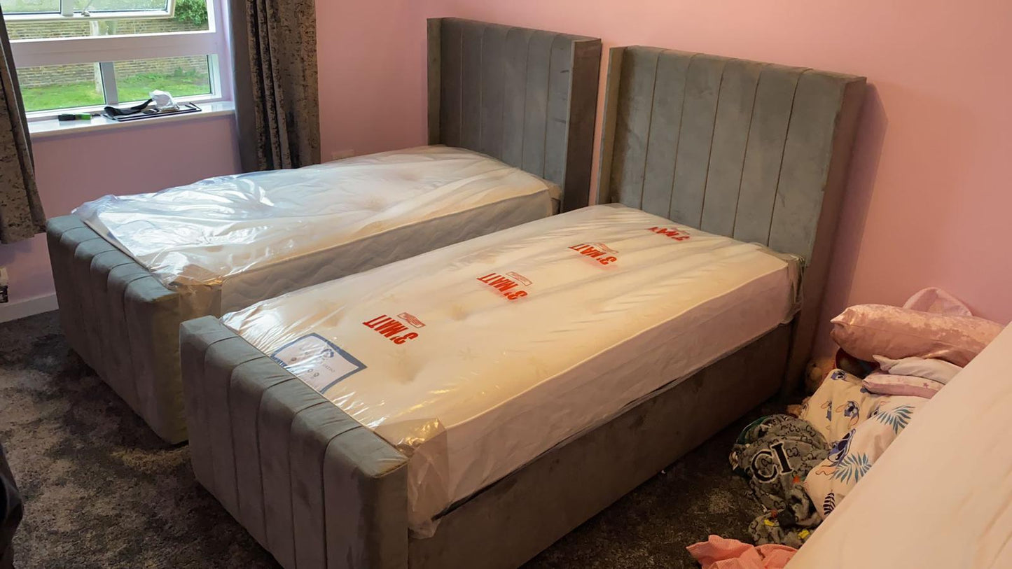 Allistair Panel Bed "Ottomon" Frame & Mattress Package