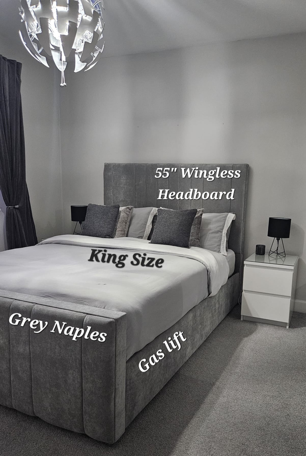 Allistair Panel Bed "Ottomon" Frame & Mattress Package
